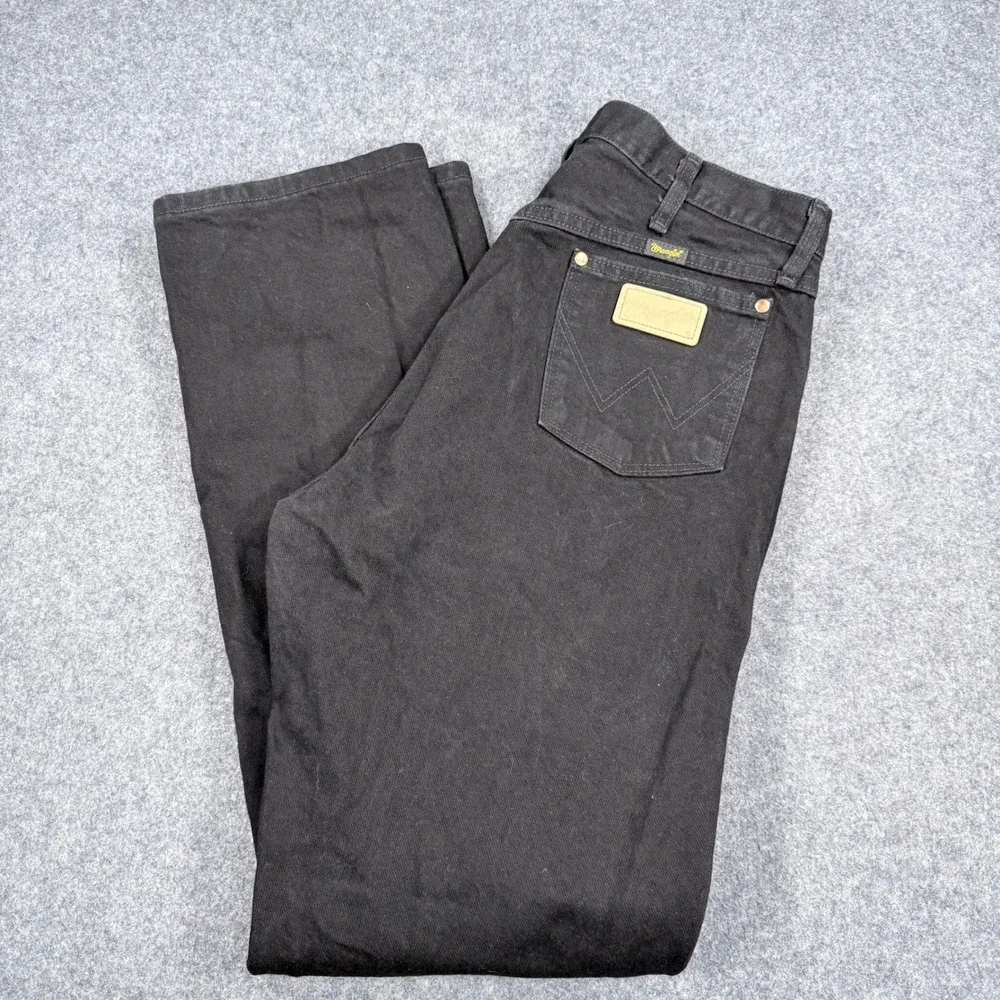 Wrangler Cowboy Cut Mens Black Straight Leg Denim Jeans 1013MWZWK 36x34